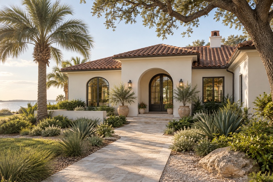 Coastal home architectural illustration